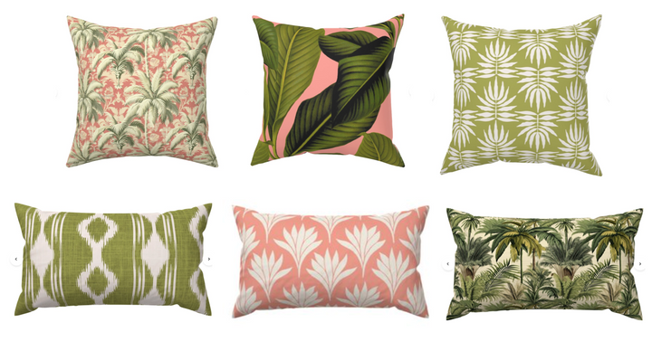 Custom Made Designer Throw Pillow Set-Palm Beach
