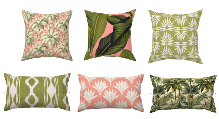 Custom Made Designer Throw Pillow-Palm Beach