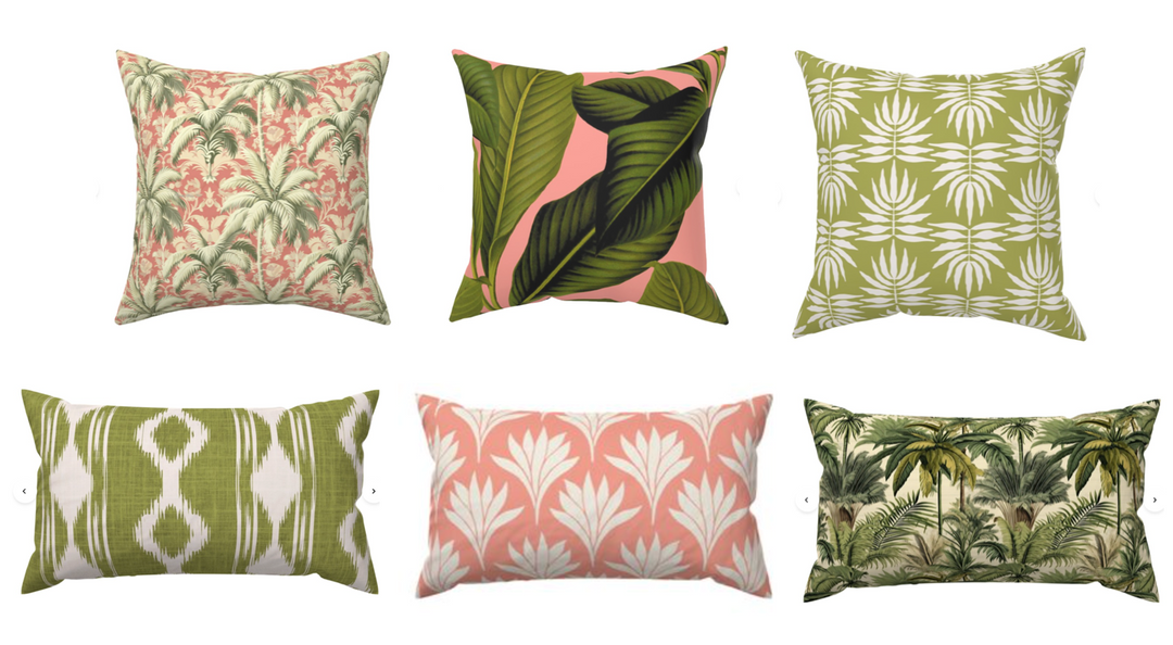 Custom Made Designer Throw Pillow-Palm Beach Palm