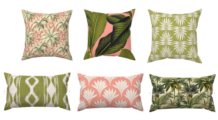 Custom Made Designer Throw Pillow-Palm Beach Palm