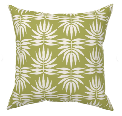 Custom Made Designer Throw Pillow-Palm Beach Leaf