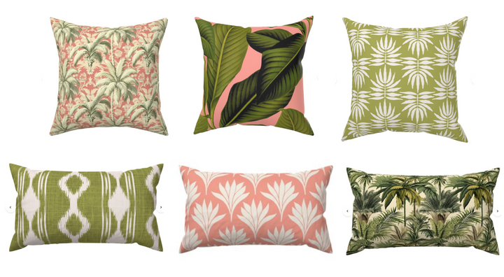 Custom Made Designer Throw Pillow-Palm Beach Scallop