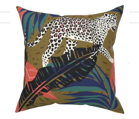 Custom Designer Throw Pillow Set-Snow Leopard