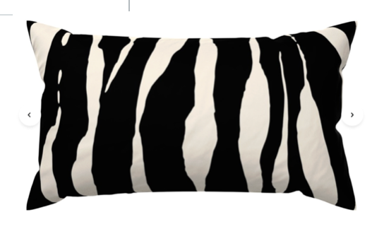 Custom Made Designer Throw Pillow-Snow Leopard Zebra