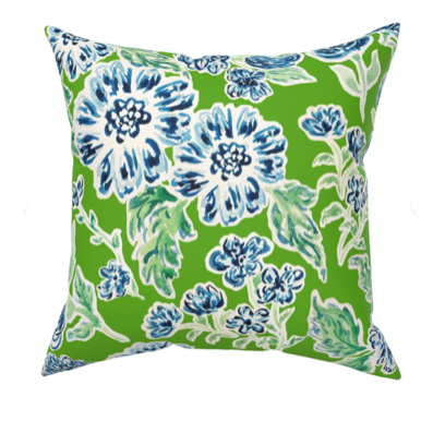 Custom Designed Throw Pillow-Bahama Breeze Floral