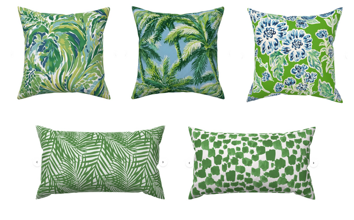 Custom Designed Throw Pillow-Bahama Breeze Floral
