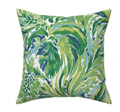 Custom Designed Throw Pillow-Bahama Breeze Swirl