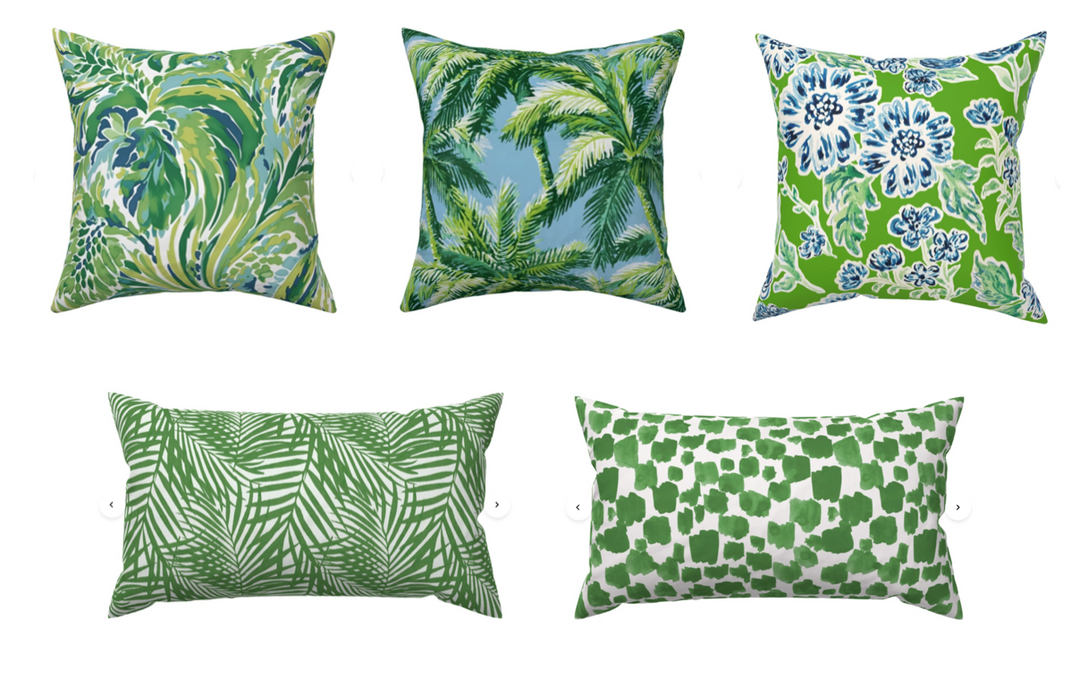 Custom Designed Throw Pillow-Bahama Breeze Swirl