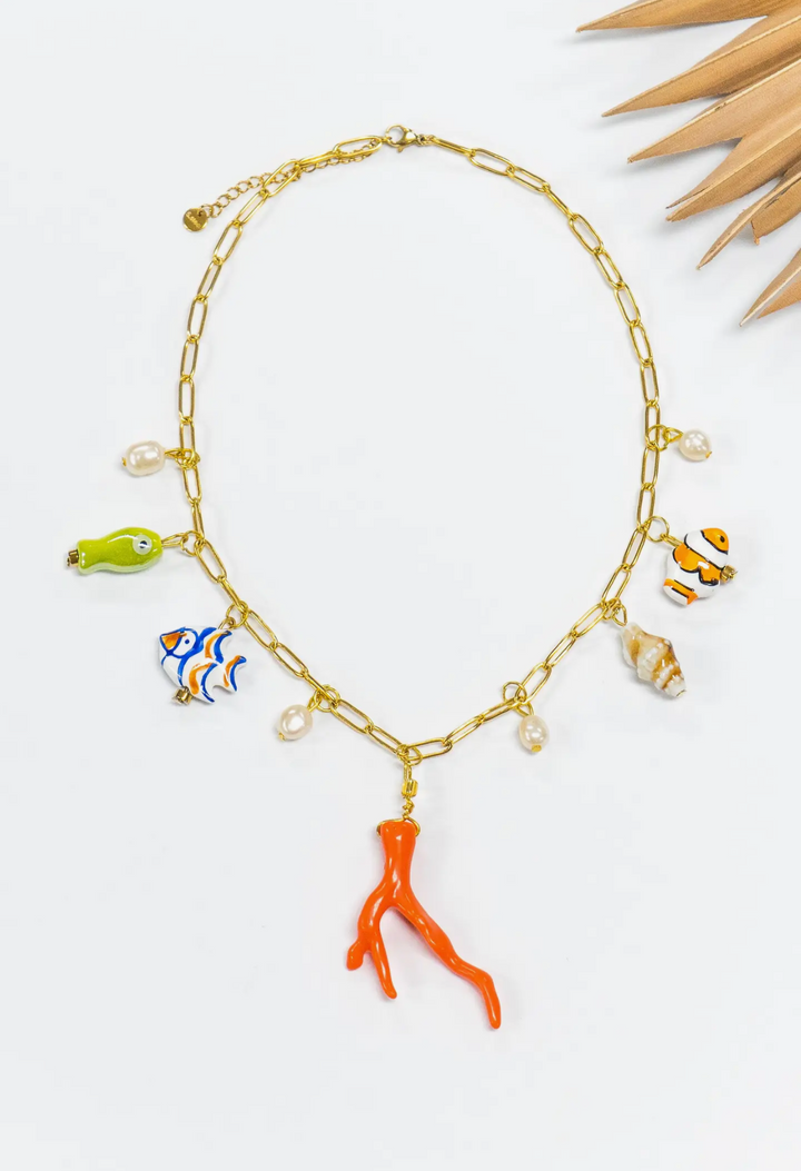 Coral Charm Necklace
