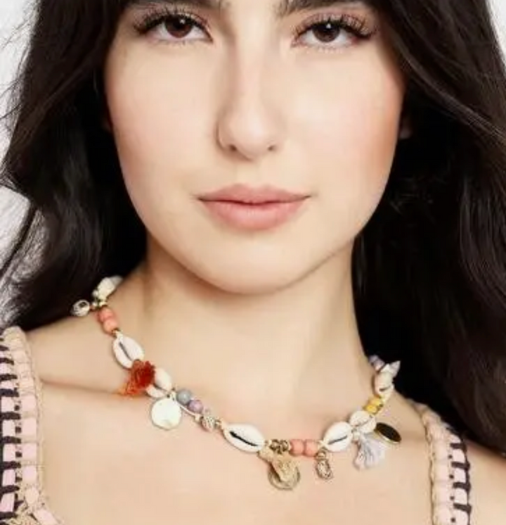 Cowrie Shell and Tassel Choker