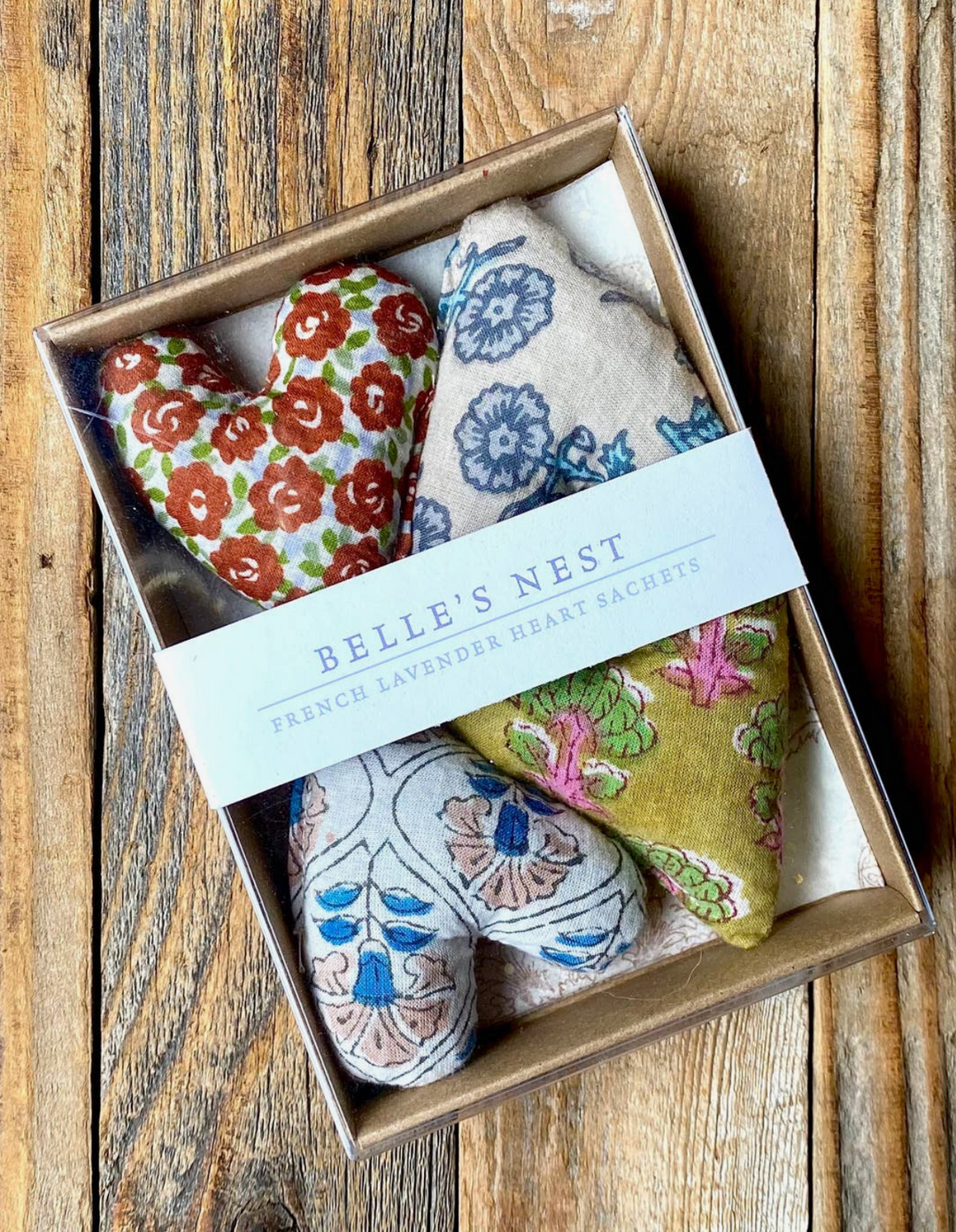Boxed set of Mini Lavender Heart Sachets