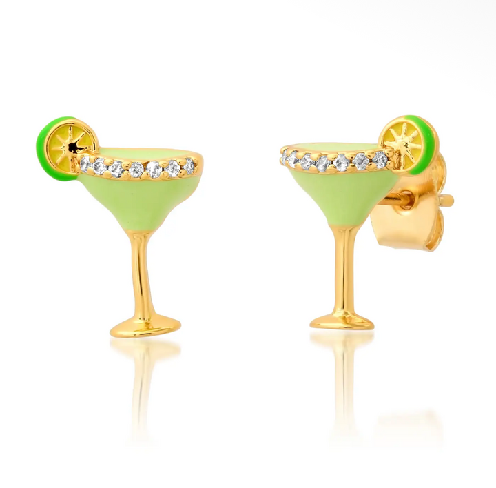 Enamel Margarita  Stud Earrings