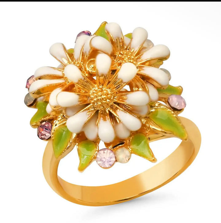 Flower Burst Enamel Ring
