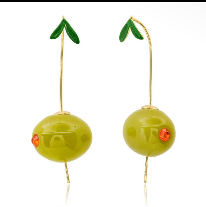 Resin Olive Threader Earrings