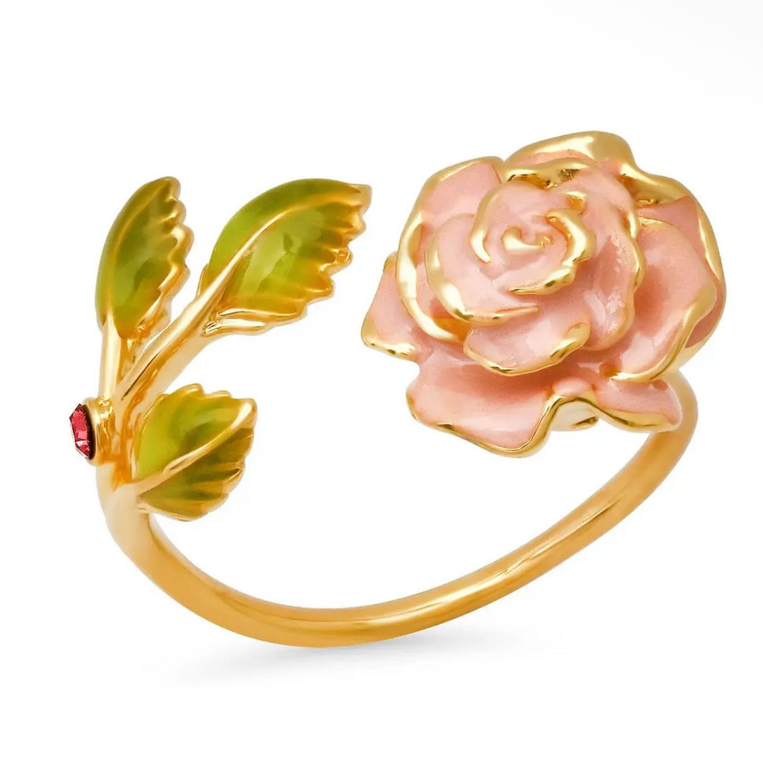 Rose Enamel Open Ring