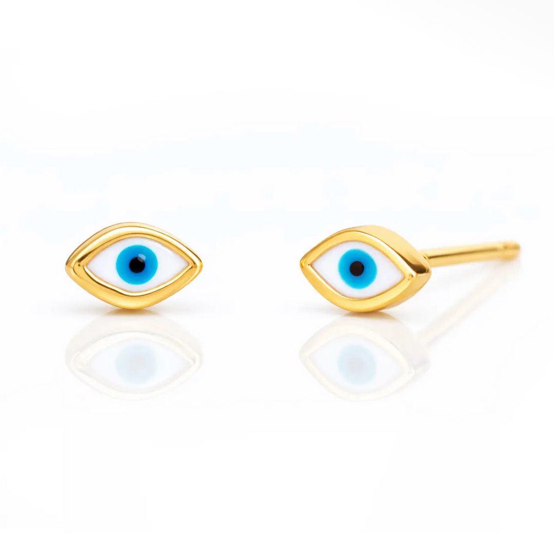 Evil Eye Stud Enamel Earrings