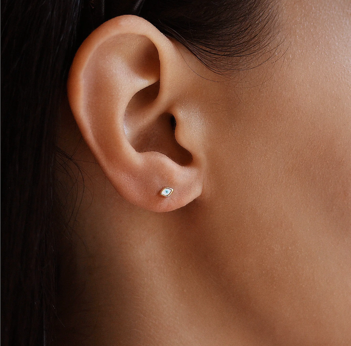 Evil Eye Stud Enamel Earrings