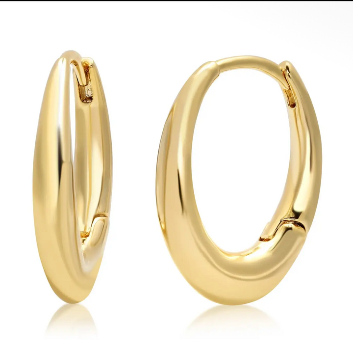 Small Gold Oval Hoop Earrings