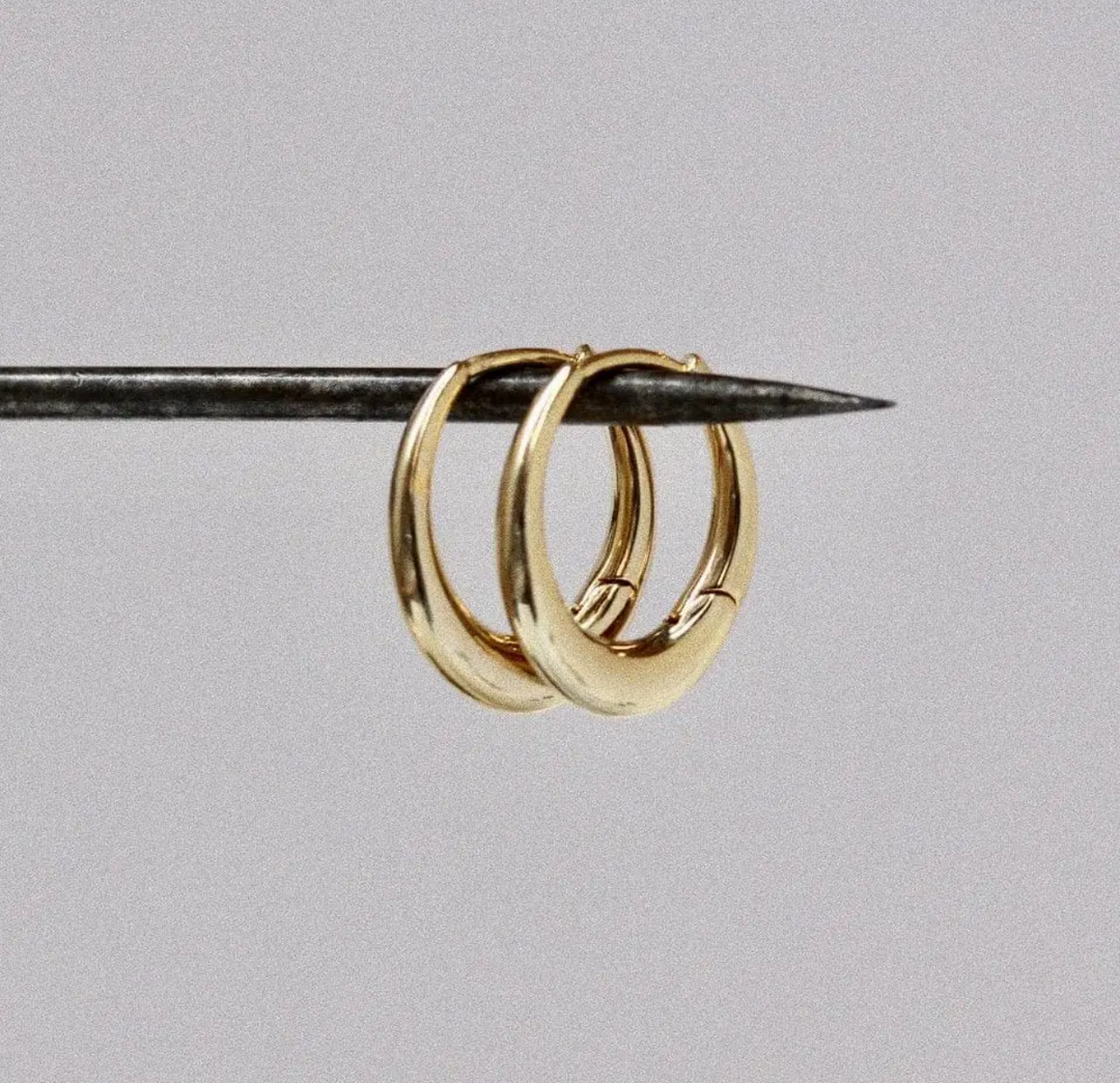 Small Gold Oval Hoop Earrings