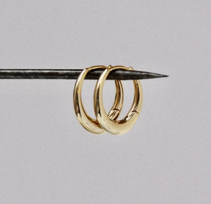 Small Gold Oval Hoop Earrings