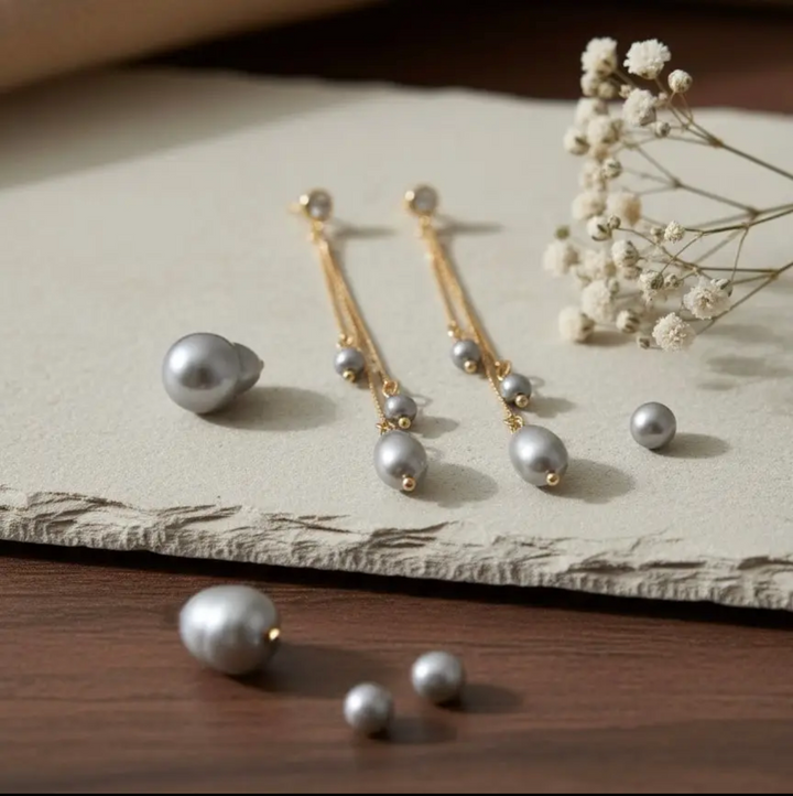Pearl Veil Dangling Earrings