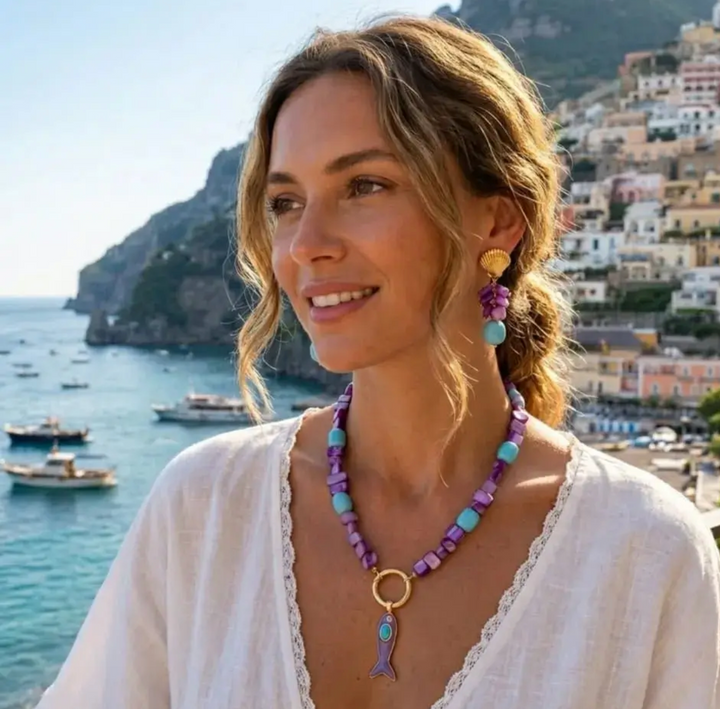 Hand Crafted Violet Reef Necklace