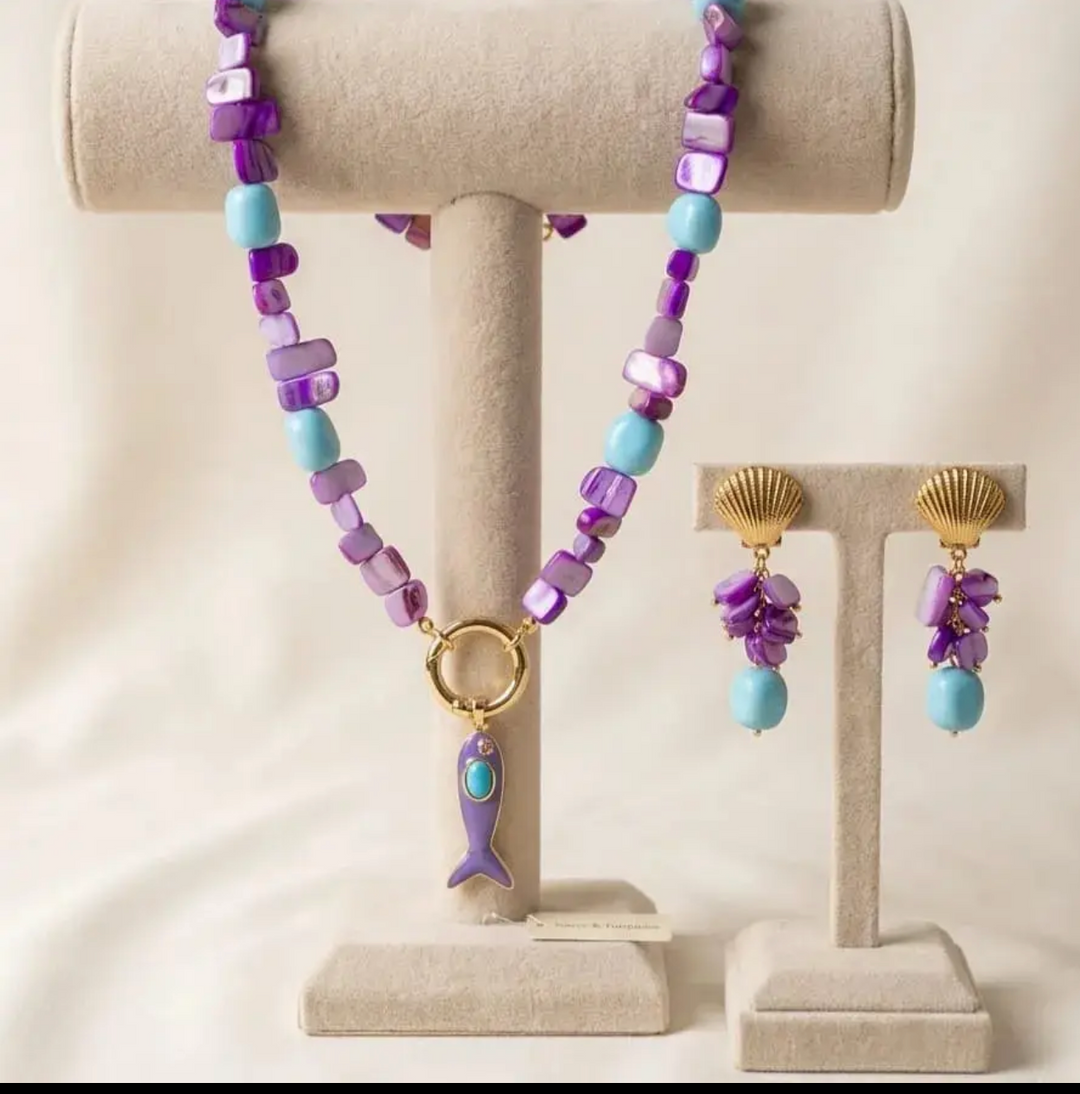 Hand Crafted Violet Reef Necklace