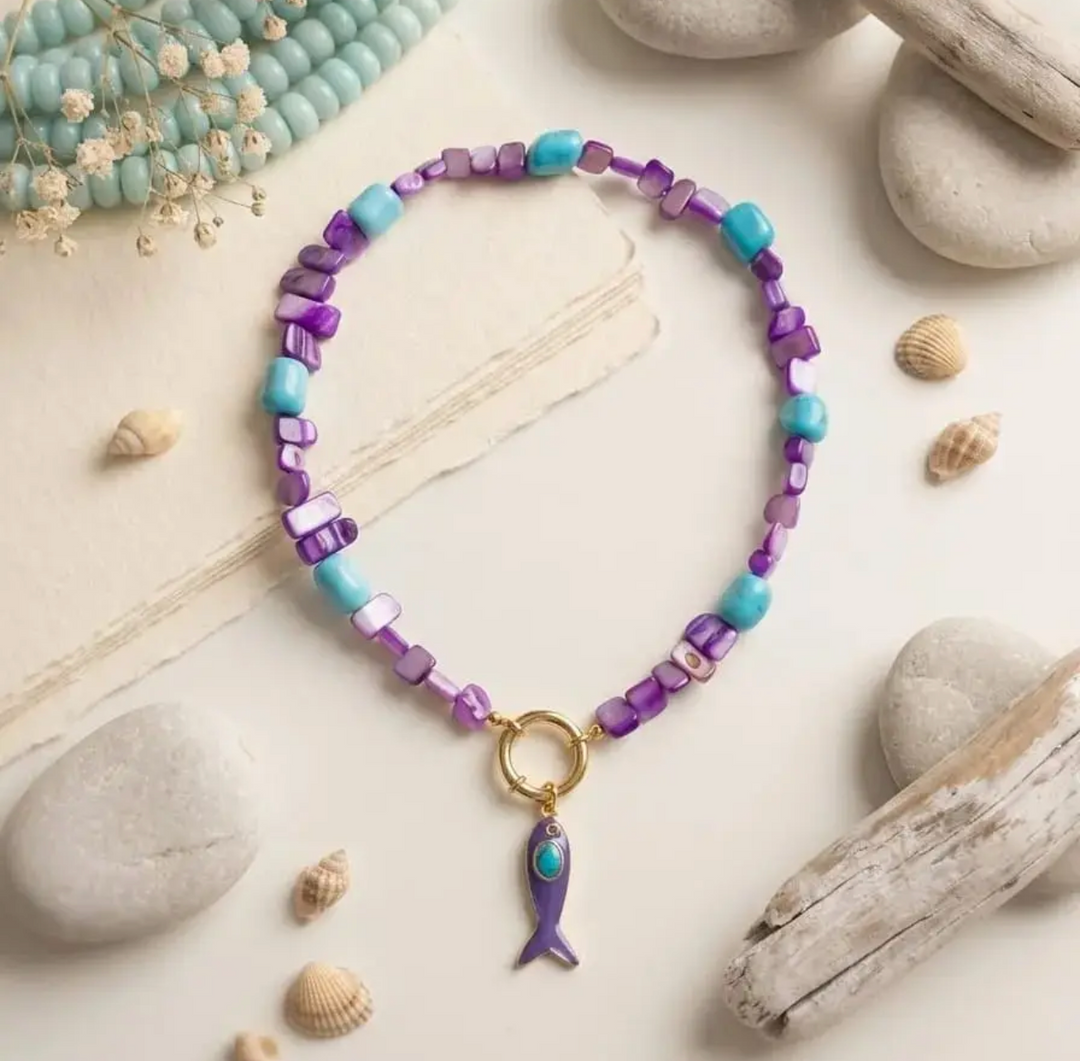Hand Crafted Violet Reef Necklace