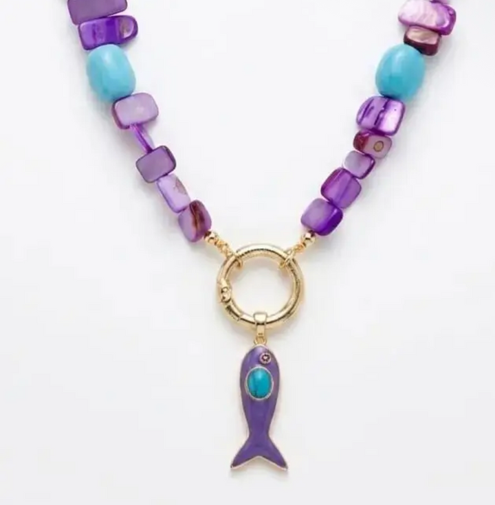 Hand Crafted Violet Reef Necklace
