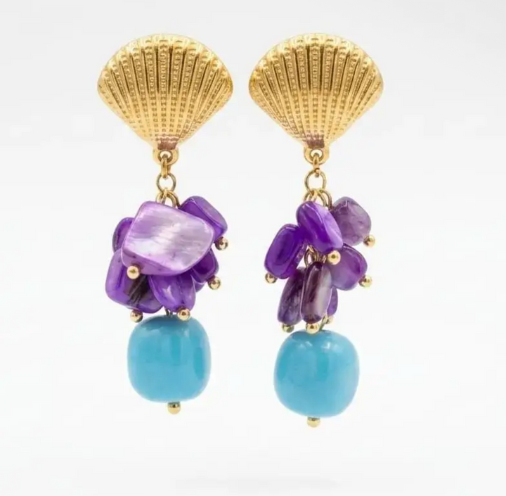 Hand Crafted Violet Reef Earrings