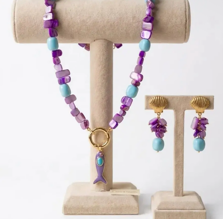 Hand Crafted Violet Reef Earrings