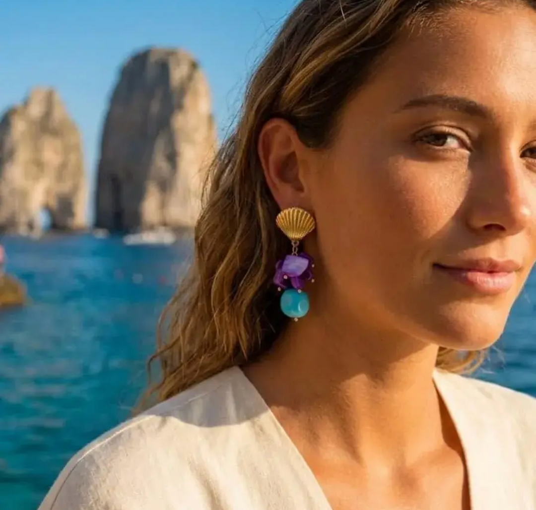 Hand Crafted Violet Reef Earrings