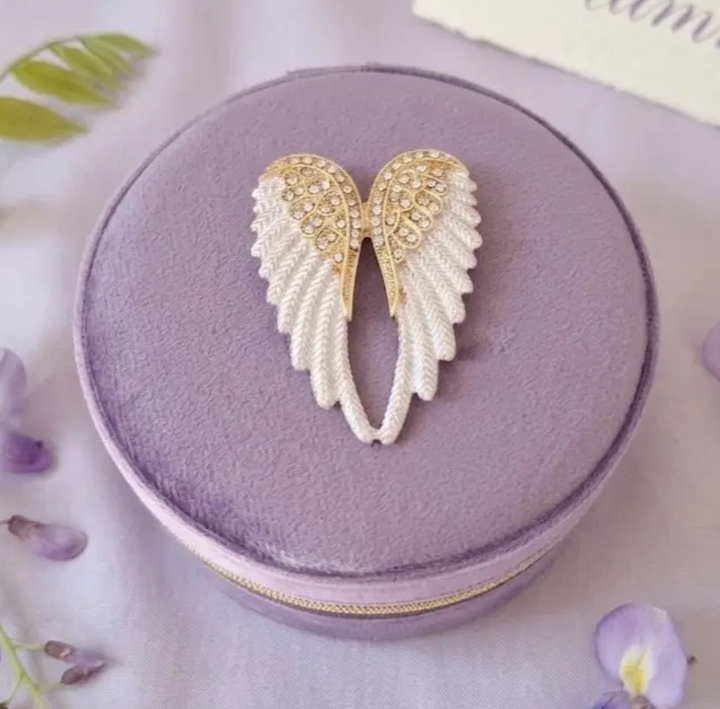 Jewelry Holder with Removable Bejeweled Wings-Lavender