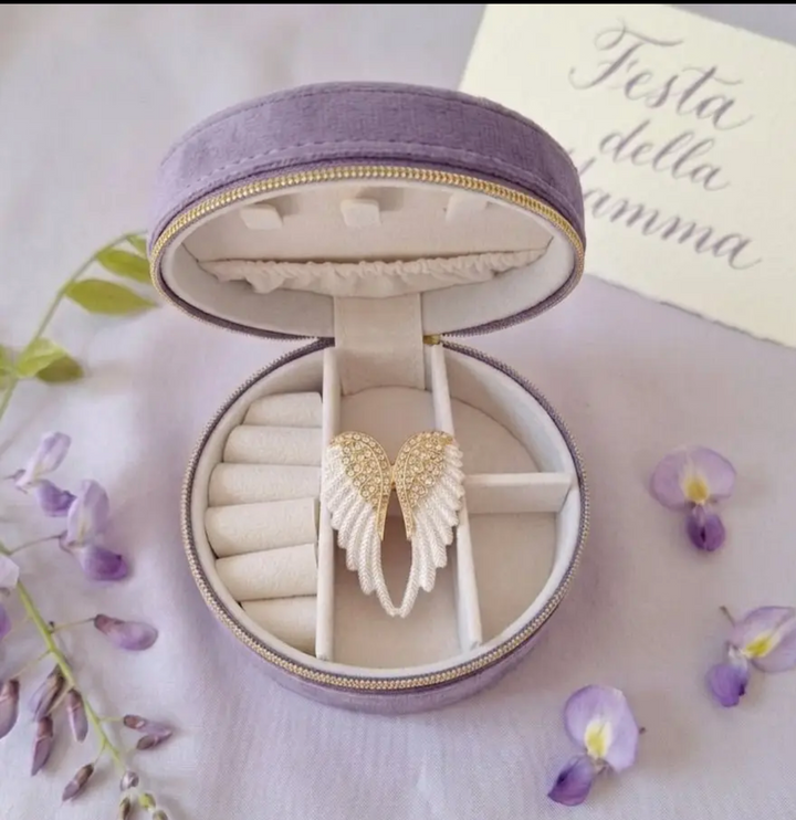 Jewelry Holder with Removable Bejeweled Wings-Lavender