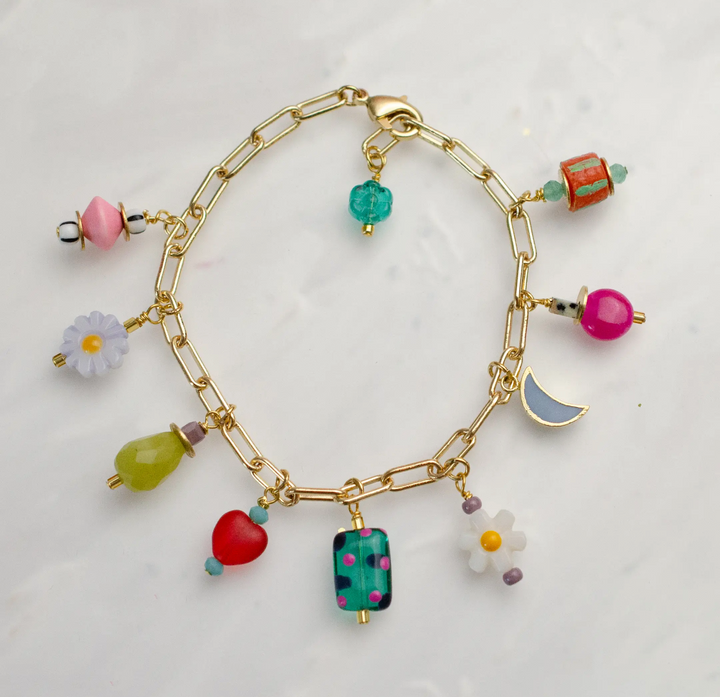 Colorful Flower Charm Bracelet