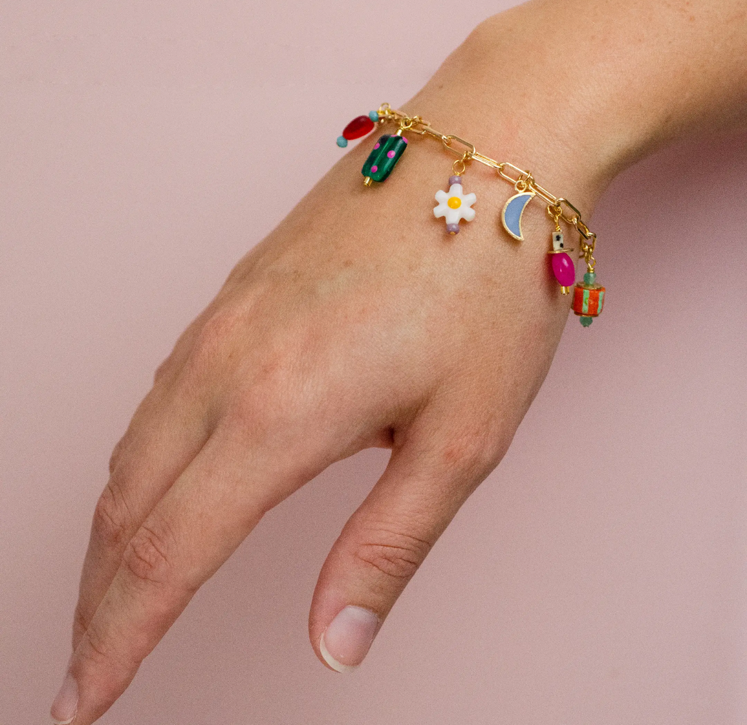 Colorful Flower Charm Bracelet