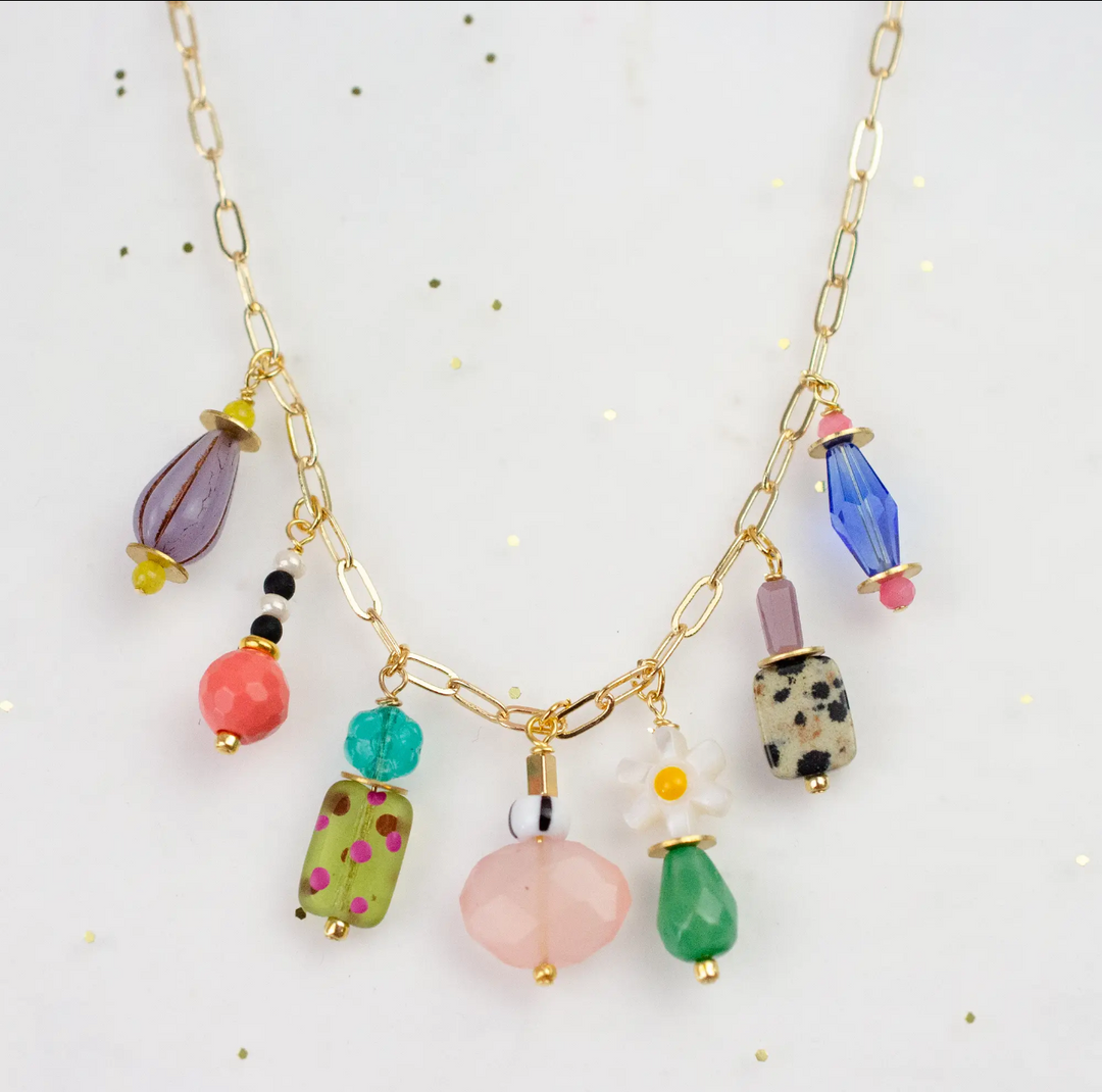 Dainty Colorful Charm Beaded Necklace