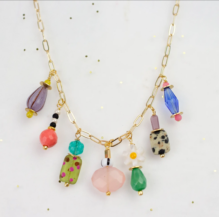 Dainty Colorful Charm Beaded Necklace