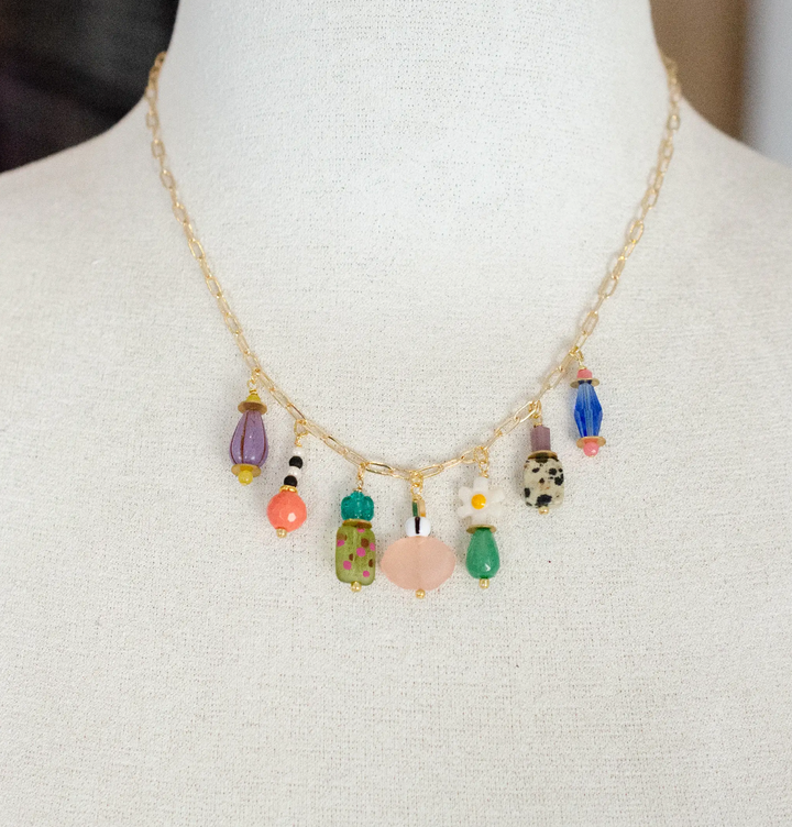 Dainty Colorful Charm Beaded Necklace