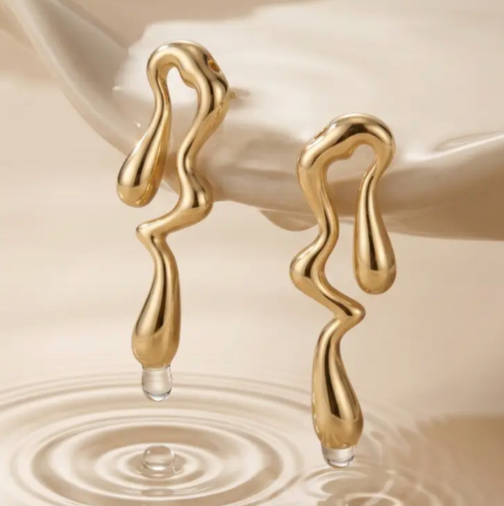 14K Gold Filled Sculptural Molten Earrings