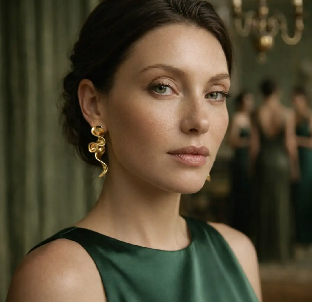 14K Gold Filled Sculptural Flow Drop Earrings