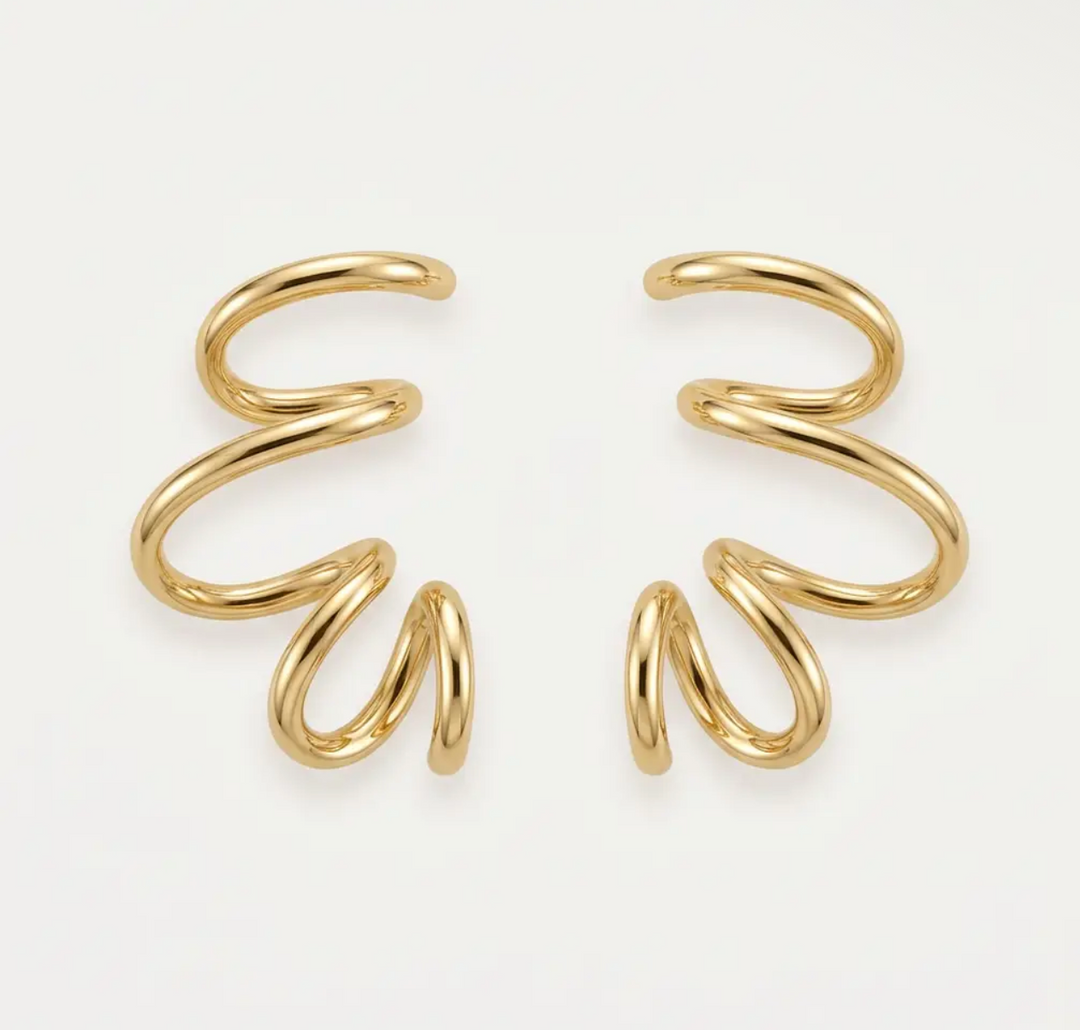 14K Gold Filled Sculptural Ribbon Earrings