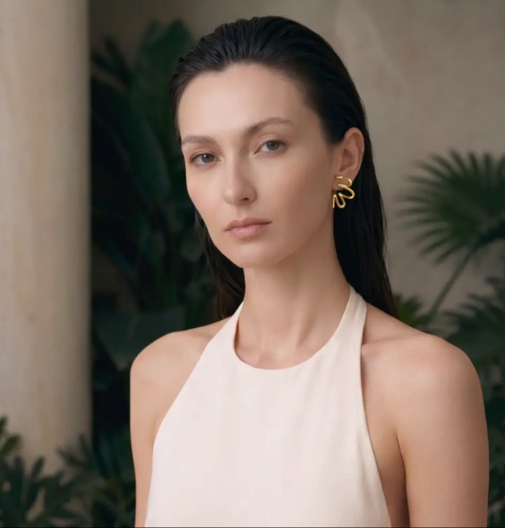 14K Gold Filled Sculptural Ribbon Earrings