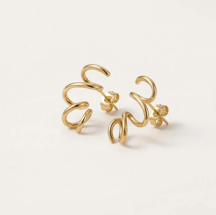 14K Gold Filled Sculptural Ribbon Earrings