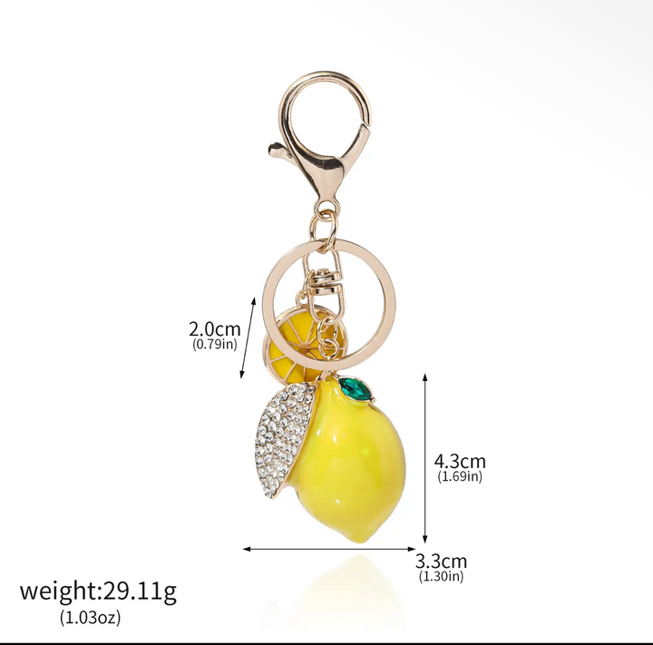 Bag Charm-Lemon and Rhinestone