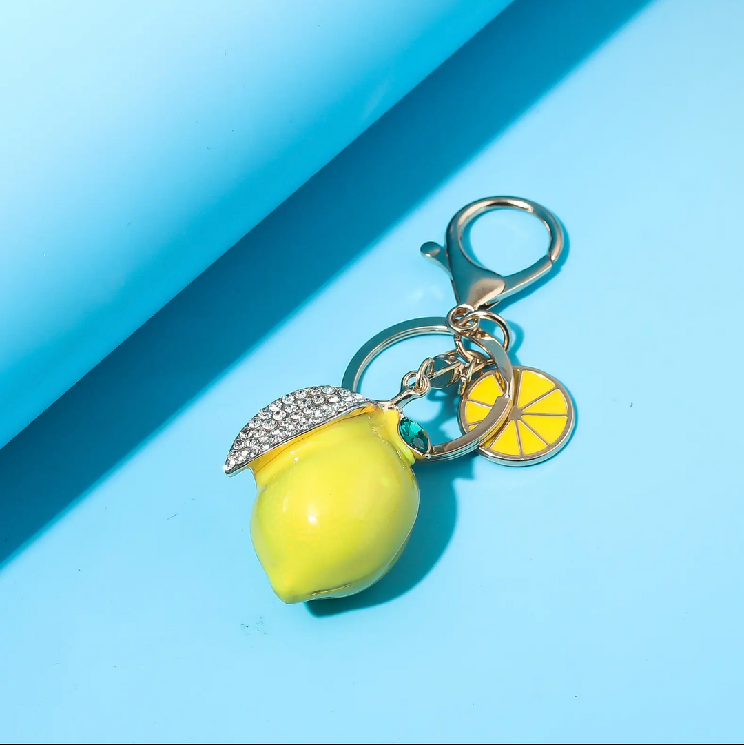 Bag Charm-Lemon and Rhinestone