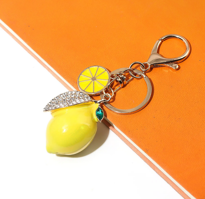 Bag Charm-Lemon and Rhinestone