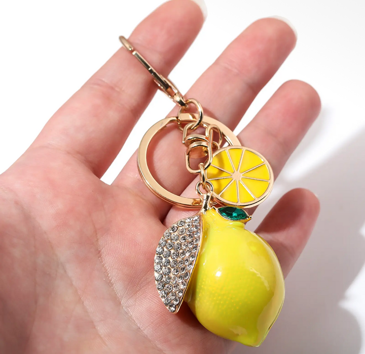 Bag Charm-Lemon and Rhinestone
