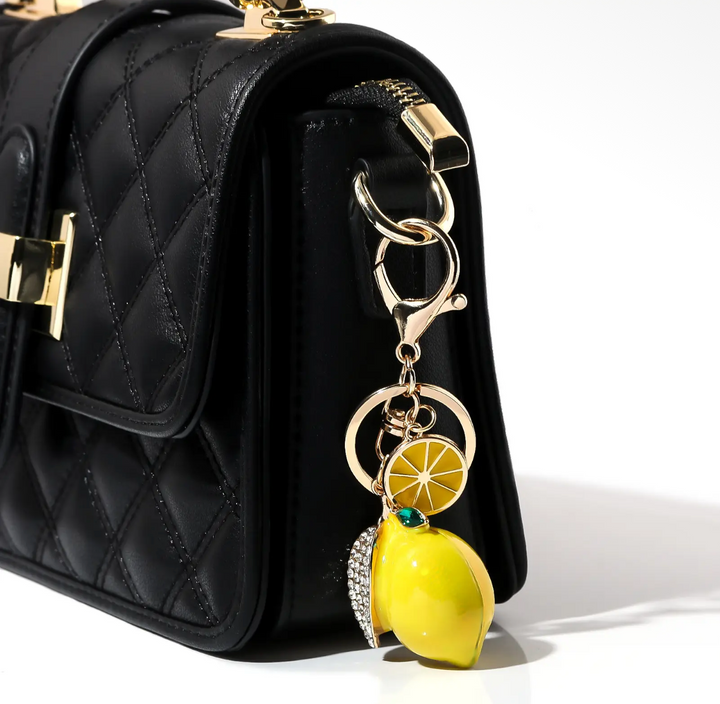 Bag Charm-Lemon and Rhinestone