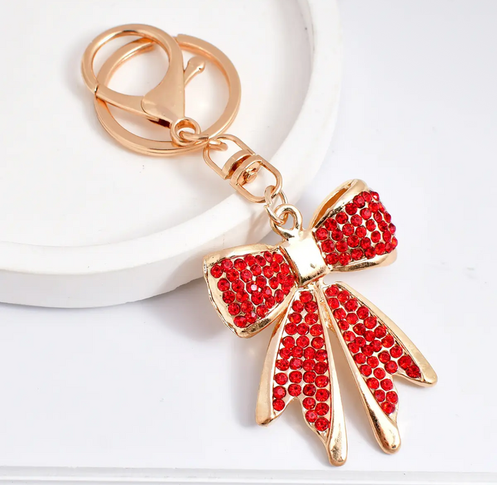 Bag Charm-Red Rhinestone Bow